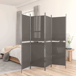 Paravan de camera cu 5 panouri, antracit, 250 x 180 cm, textil GartenMobel Dekor
