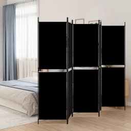 Paravan de camera cu 5 panouri, negru, 250 x 180 cm, textil GartenMobel Dekor
