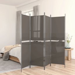 Paravan de camera cu 5 panouri, antracit, 250 x 220 cm, textil GartenMobel Dekor