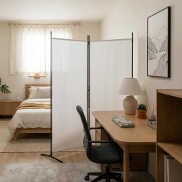 Paravan de camera cu 2 panouri, alb, 175x180 cm, textil GartenMobel Dekor
