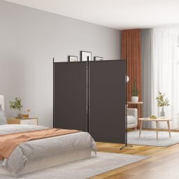 Paravan de camera cu 2 panouri, maro, 175x180 cm, textil GartenMobel Dekor