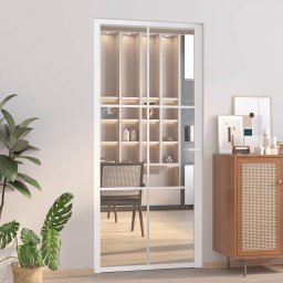 Usa de interior, 93x201,5 cm, alb, sticla ESG si aluminiu GartenMobel Dekor