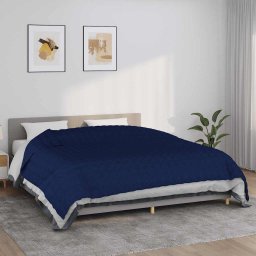 Patura cu greutati, albastru, 220x260 cm, 11 kg, textil GartenMobel Dekor