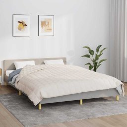 Patura cu greutati, crem deschis, 200x200 cm, 9 kg, textil GartenMobel Dekor