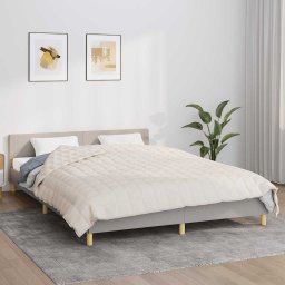 Patura cu greutati, crem deschis, 200x200 cm, 13 kg, textil GartenMobel Dekor
