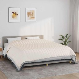 Patura cu greutati, crem deschis, 220x260 cm, 11 kg, textil GartenMobel Dekor