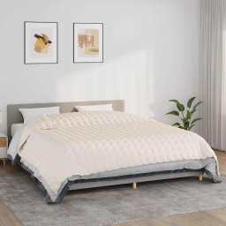 Patura cu greutati, crem deschis, 235x290 cm, 11 kg, textil GartenMobel Dekor