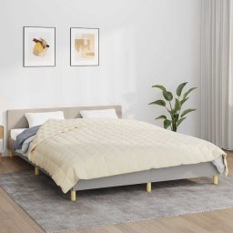 Patura cu greutati, crem deschis, 200x225 cm, 9 kg, textil GartenMobel Dekor