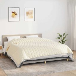 Patura cu greutati, crem deschis, 220x260 cm, 15 kg, textil GartenMobel Dekor