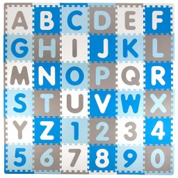Covoras puzzle din spuma EVA pentru copii, 36 piese, litere si cifre