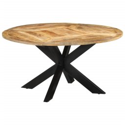 Masa de bucatarie, Ø150x76, lemn masiv de mango brut GartenMobel Dekor