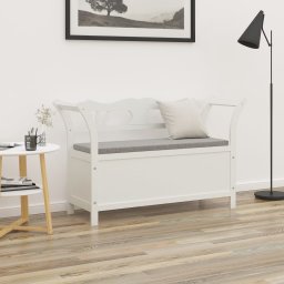 Banca, alb, 107x45x75,5 cm, lemn masiv de brad GartenMobel Dekor