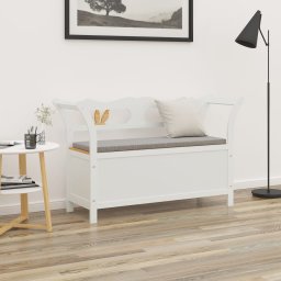 Banca, alb, 107x45x75,5 cm, lemn masiv de brad GartenMobel Dekor