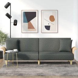 Canapea extensibila cu cotiere, gri închis, textil GartenMobel Dekor