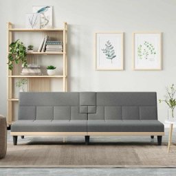 Canapea extensibila cu suporturi de pahar, gri închis, textil GartenMobel Dekor