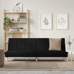 Canapea extensibila, negru, material textil GartenMobel Dekor