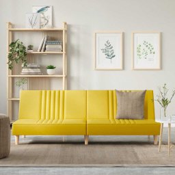 Canapea extensibila, galben deschis, material textil GartenMobel Dekor