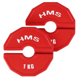 Set discuri cauciucate HMS 2 x 1 kg, 35 mm, pentru antrenament de forta