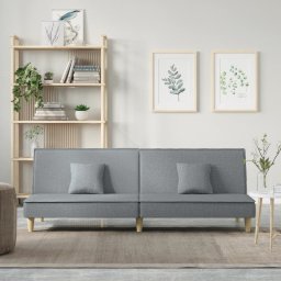 Canapea extensibila, gri deschis, material textil GartenMobel Dekor
