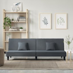 Canapea extensibila, gri închis, catifea GartenMobel Dekor