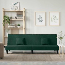 Canapea extensibila, verde închis, catifea GartenMobel Dekor