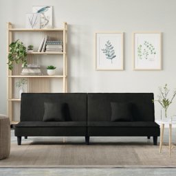 Canapea extensibila, negru, catifea GartenMobel Dekor