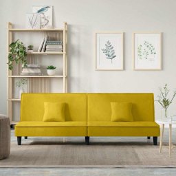 Canapea extensibila, galben, catifea GartenMobel Dekor