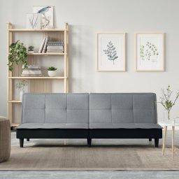 Canapea extensibila, gri deschis, material textil GartenMobel Dekor