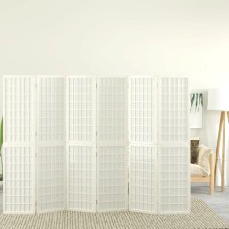 Paravan pliabil cu 6 panouri, stil japonez, alb, 240x170 cm GartenMobel Dekor