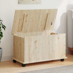 Cufar de depozitare cu roti „ALTA” 73x39,5x43 cm lemn masiv pin GartenMobel Dekor