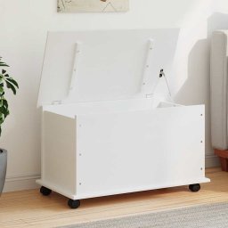 Cufar depozitare roti, alb, „ALTA” 73x39,5x43 cm lemn masiv pin GartenMobel Dekor