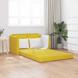 Canapea extensibila 2 în 1 galben închis 122x204x55 cm catifea GartenMobel Dekor