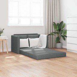 Canapea extensibila 2 în 1, gri închis, 112x174x55 cm, textil GartenMobel Dekor