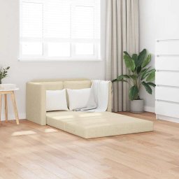 Canapea extensibila 2 în 1, crem, 112x174x55 cm, textil GartenMobel Dekor