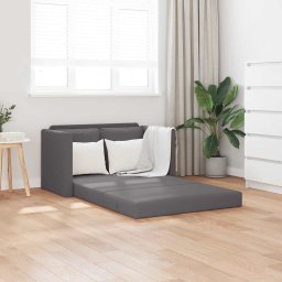 Canapea extensibila 2 în 1, gri, 112x174x55 cm, piele ecologica GartenMobel Dekor