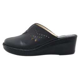 Saboti dama, Nicolis, 173367-Negru, casual, piele naturala, cu platforma, negru (Marime: 35)