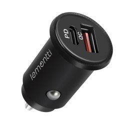 USB + USB-C PD QC3.0 30W Negru