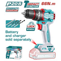 TOTAL - MASINA DE GAURIT CU PERCUTIE - 20V - 66N.m MOTOR FARA PERII (NU INCLUDE ACUMULATOR)