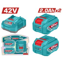 TOTAL - KIT 2 BATERII SI INCARCATOR - 42V - 2.0Ah