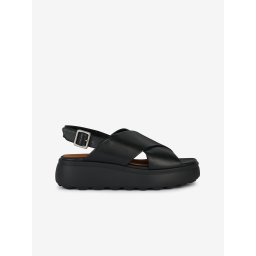 Sandale Geox Spherica din piele neagră pentru femei