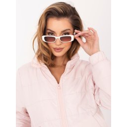 Jachetă matlasată roz deschis fără glugă