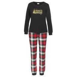 LASCANA Pijama auriu / gri deschis / roși aprins / negru