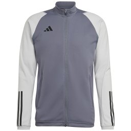 ADIDAS PERFORMANCE Bluză cu fermoar sport 'Tiro 23 Competition' gri deschis / negru / alb