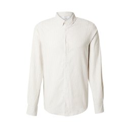 DAN FOX APPAREL Cămașă 'René' maro cămilă / alb