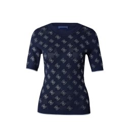 GUESS Pulover 'Rosie' albastru închis / argintiu