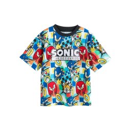 Next Tricou 'Sonic' albastru / roșu / negru / alb