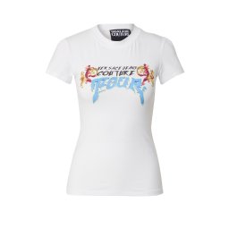 Versace Jeans Couture Tricou albastru deschis / roz pitaya / negru / alb
