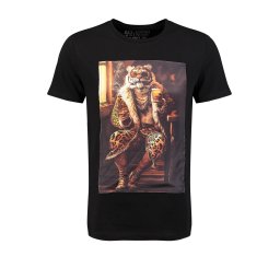 Key Largo Tricou 'Pimp Tiger' maro / maro cappuccino / portocaliu / negru