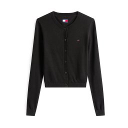 Tommy Jeans Geacă tricotată 'ESSENTIAL' negru
