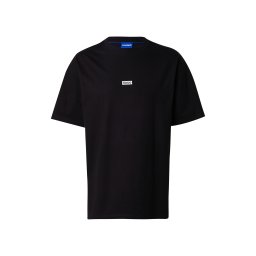 HUGO Tricou 'Nalono' negru / alb